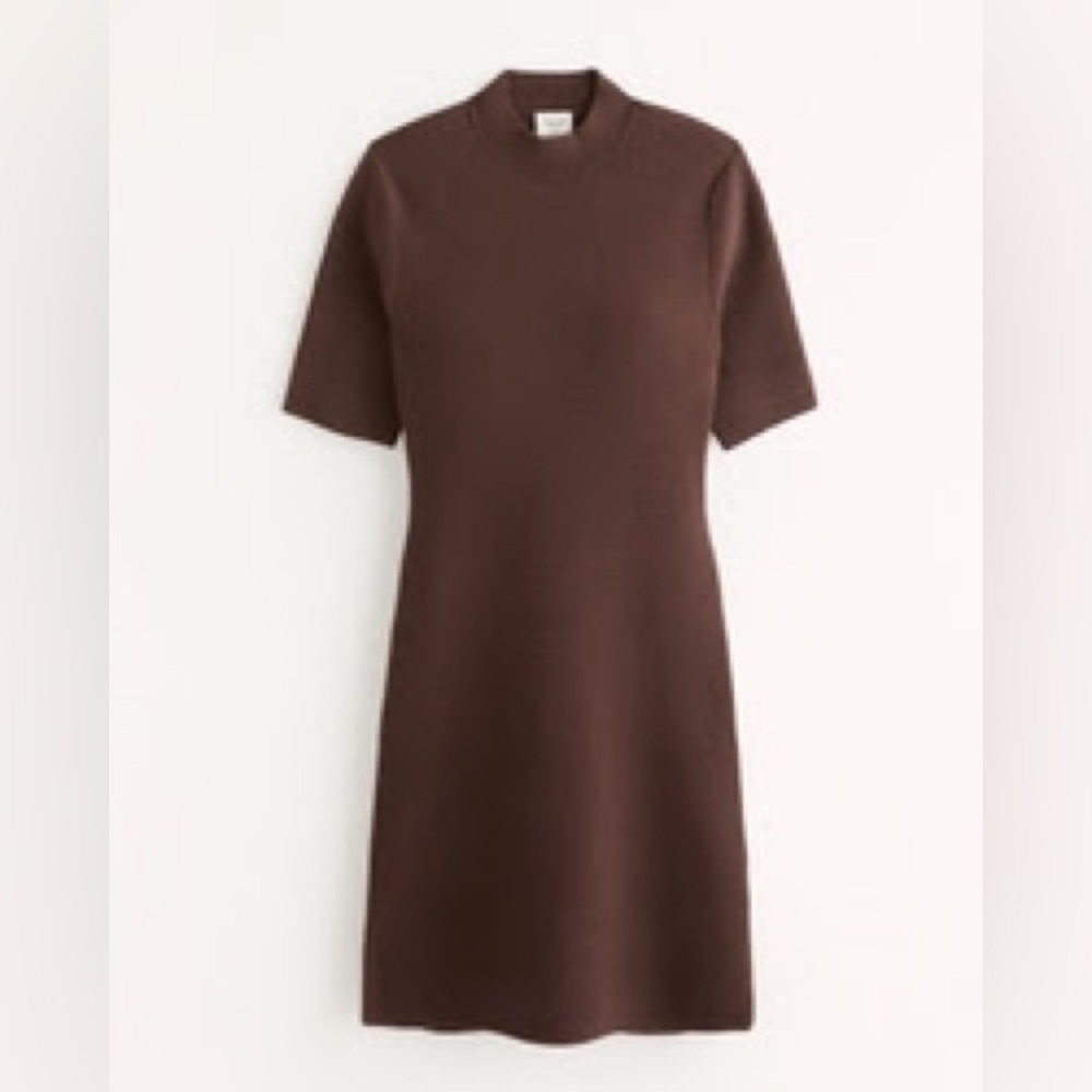 Mock neck mini sweater dress